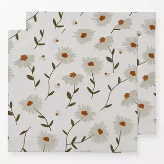 Servietten Flower Fall White Star Pattern
