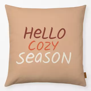 Kissen Hello Cozy Season Brown