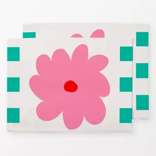 Tischset Sweet Flower Pink Squares