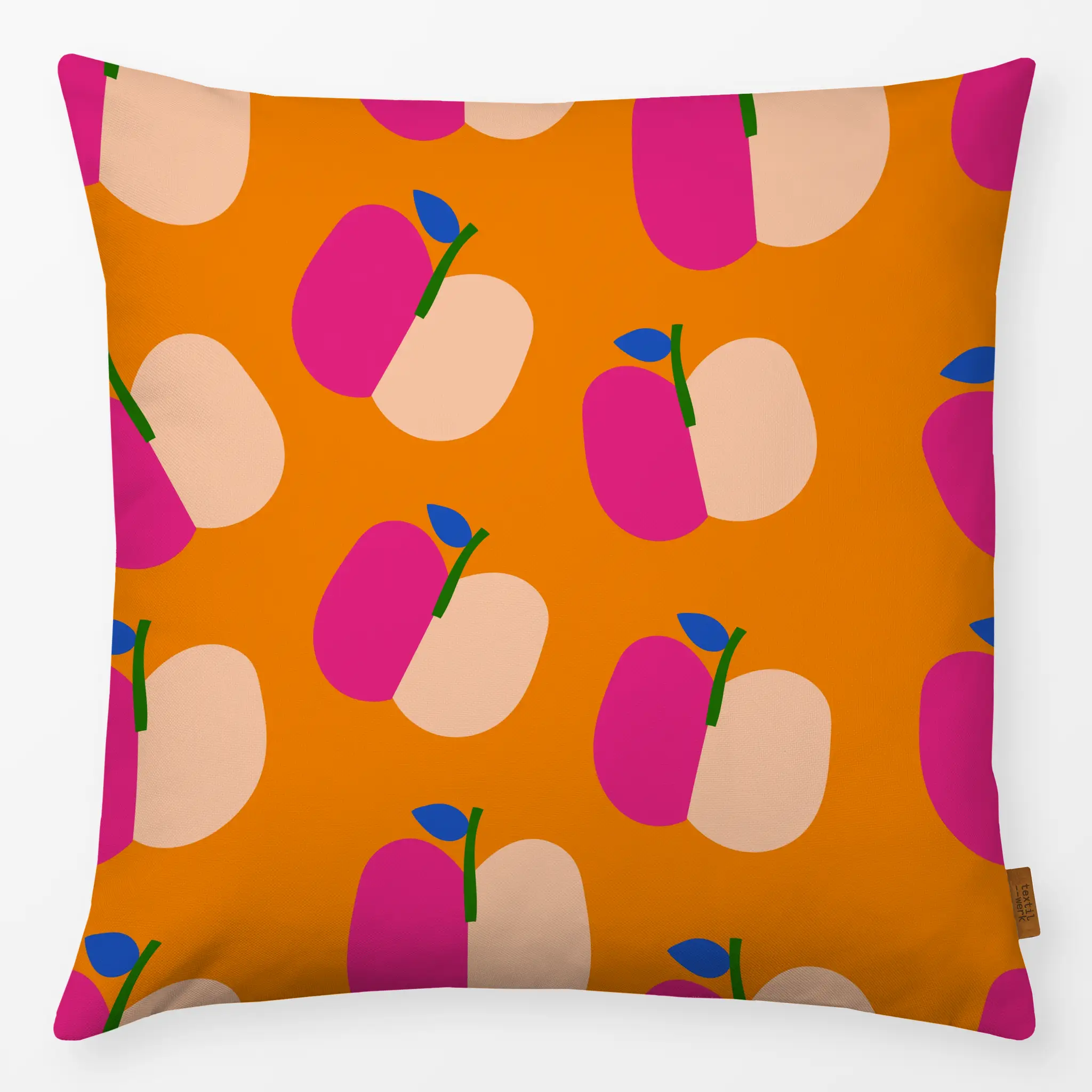 Kissen Kissen Apple Pattern Orange