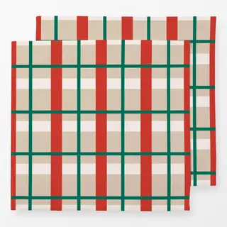 Servietten Christmas Plaid Noel Red