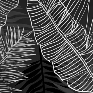 Meterware Tropicalia Regenwald Schwarz