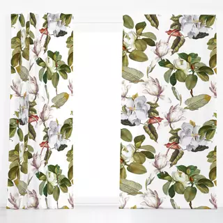 Dekovorhang Vintage Magnolien Blüten