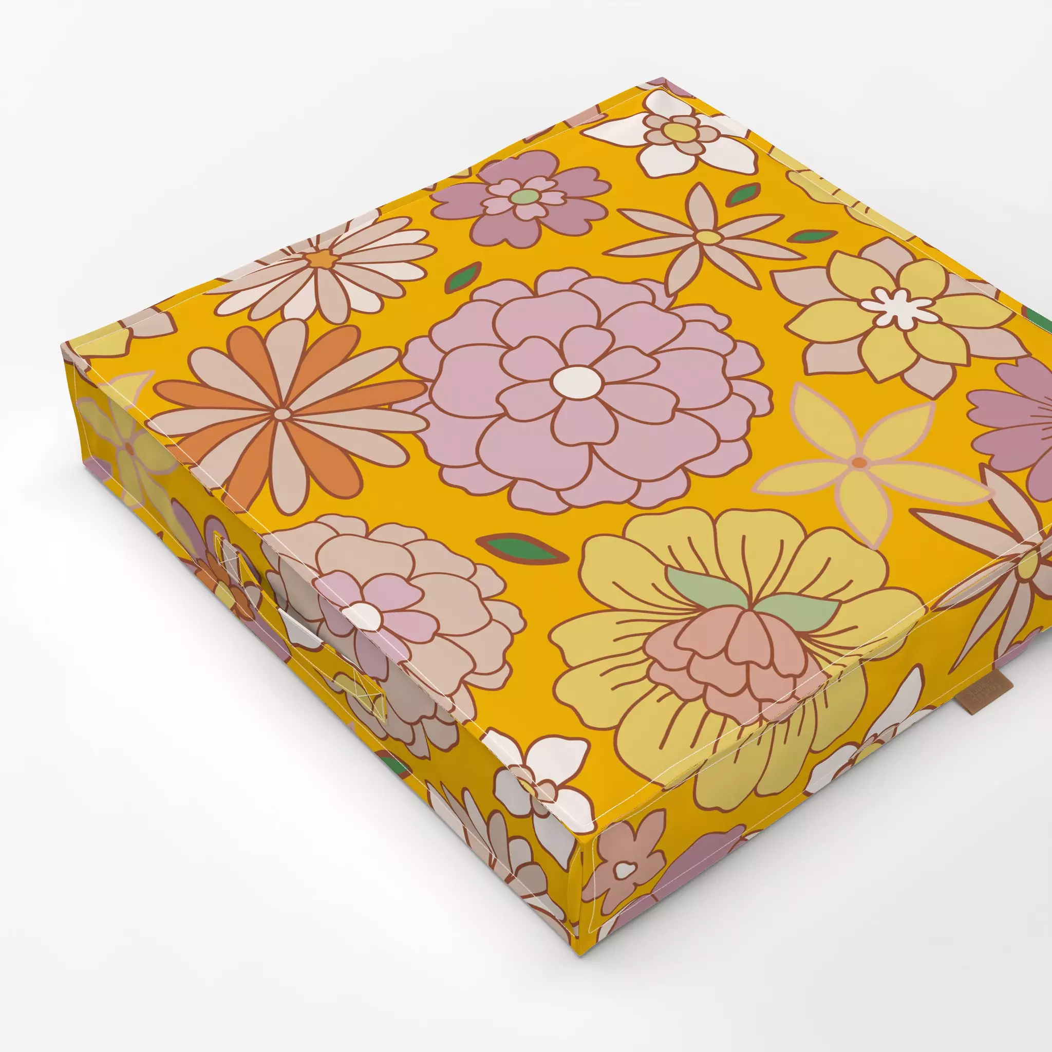 Bodenkissen Retro 70s Flowers - Blumen & Florales, Sommer, Pflanzen & Botanik - von „Uta Naumann"; boho, Natur, Blumen, Retr...