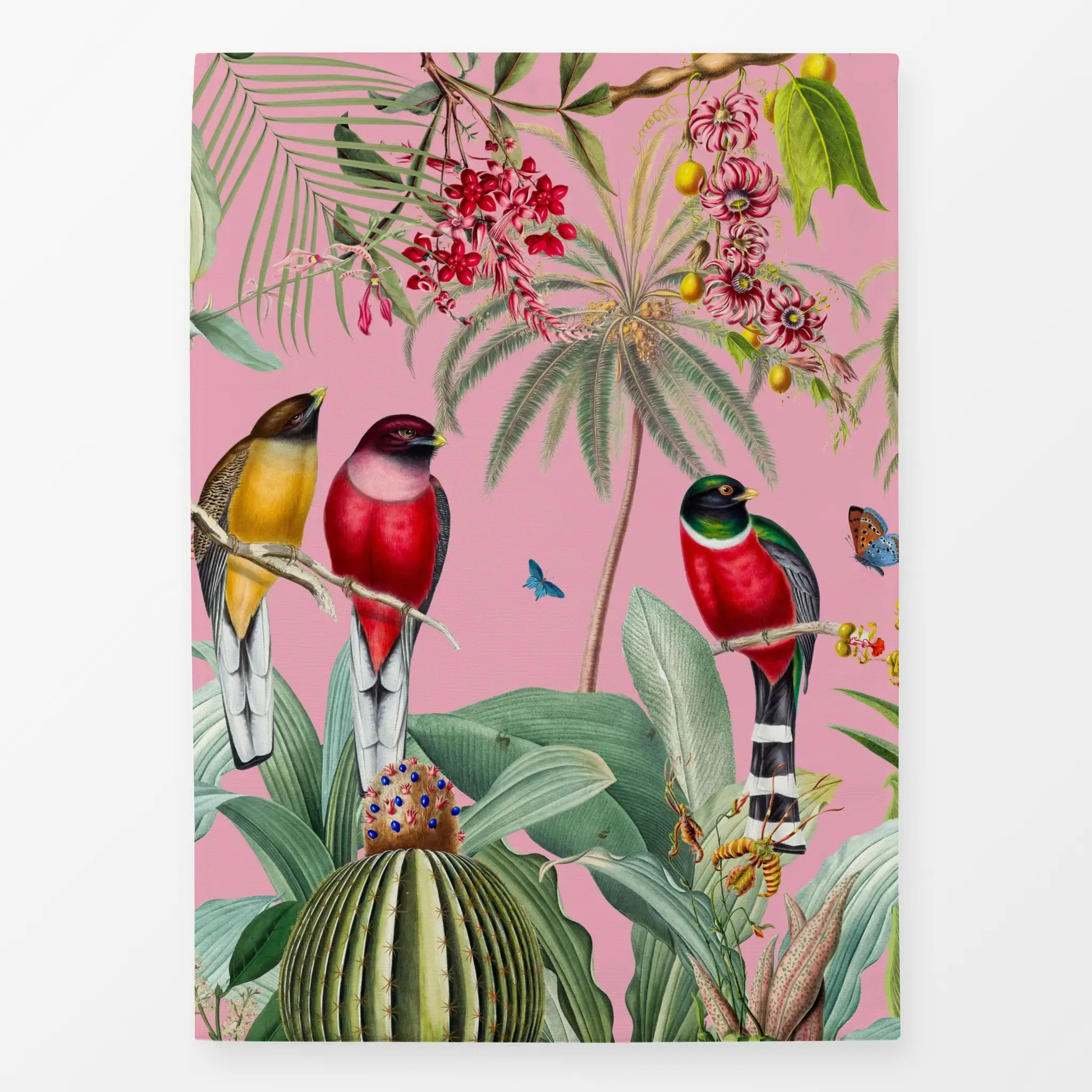 Geschirrtücher Tropischer Regenwald pink - Sommer, Tiere, Safari & Dschungel - von „Uta Naumann"; Frucht, Obst, Garten, trop...