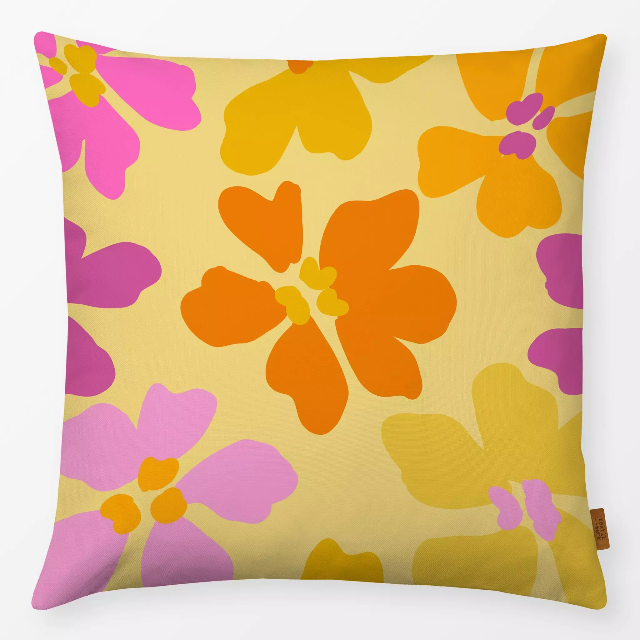 Kissen Retro Summer Fun 2 - Blumen & Florales, Sommer - von „Uta Naumann"; boho, abstrakt, Blumen, Retro, Sommerblumen, tren...