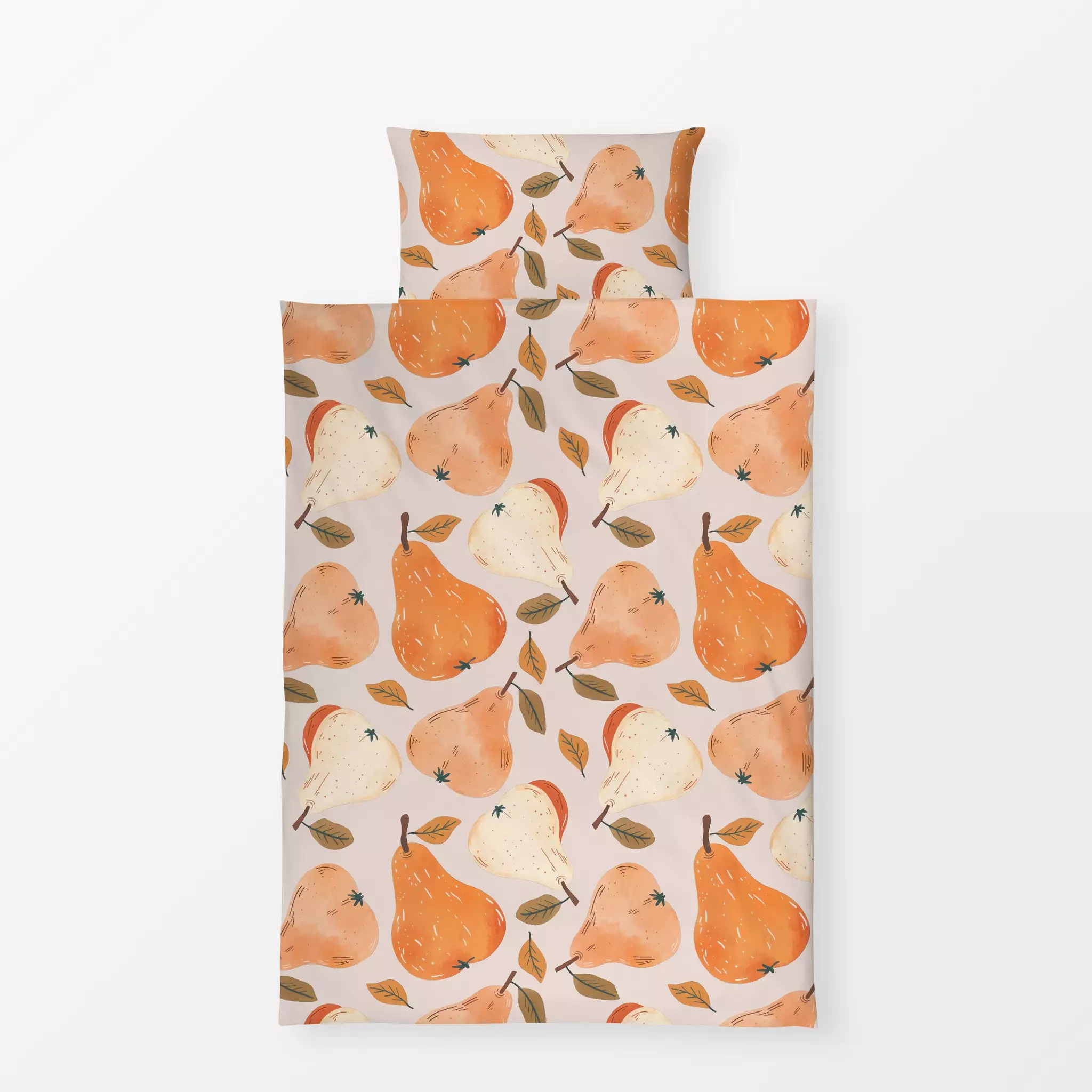 Bettwäsche Birnenkompott beige - von „Uta Naumann"; boho, Muster, skandinavisch, Garten, Hygge, modern, floral, Birnen, mini...