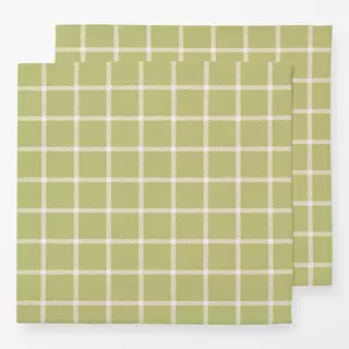 Servietten Grün Weiß Gingham Grid
