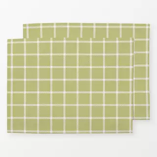 Tischset Grün Weiß Gingham Grid