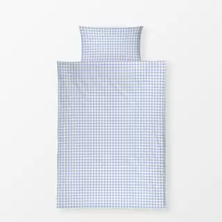 Bettwäsche Hellblau Vintage Karo