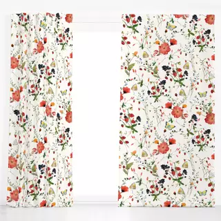 Dekovorhang Wildblumen und Beeren Wiese