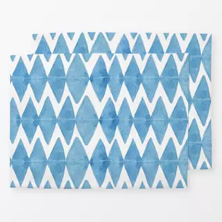 Tischset Blau Weiße Rhomben