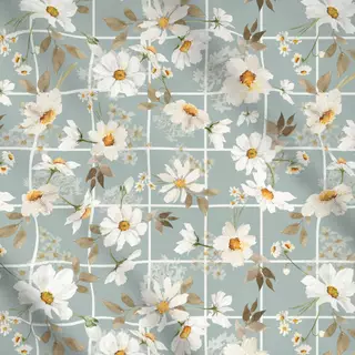 Meterware Streublümchen Margeriten grau