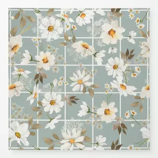 Tischdecke Streublümchen Margeriten grau