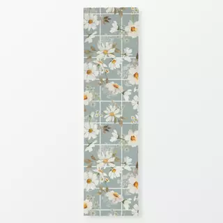 Tischläufer Streublümchen Margeriten grau
