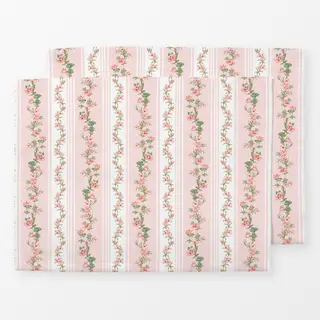 Tischset Blumen und Streifen Pink