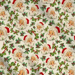 Meterware Vintage Santa Claus beige