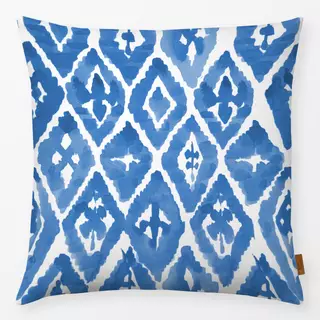 Kissen Shibori Blaue Rhomben