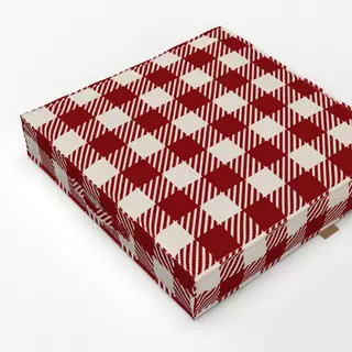 Bodenkissen Weihnachtskaro Rot