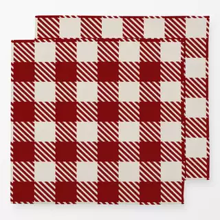 Servietten Weihnachtskaro Rot