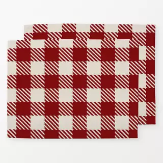 Tischset Weihnachtskaro Rot