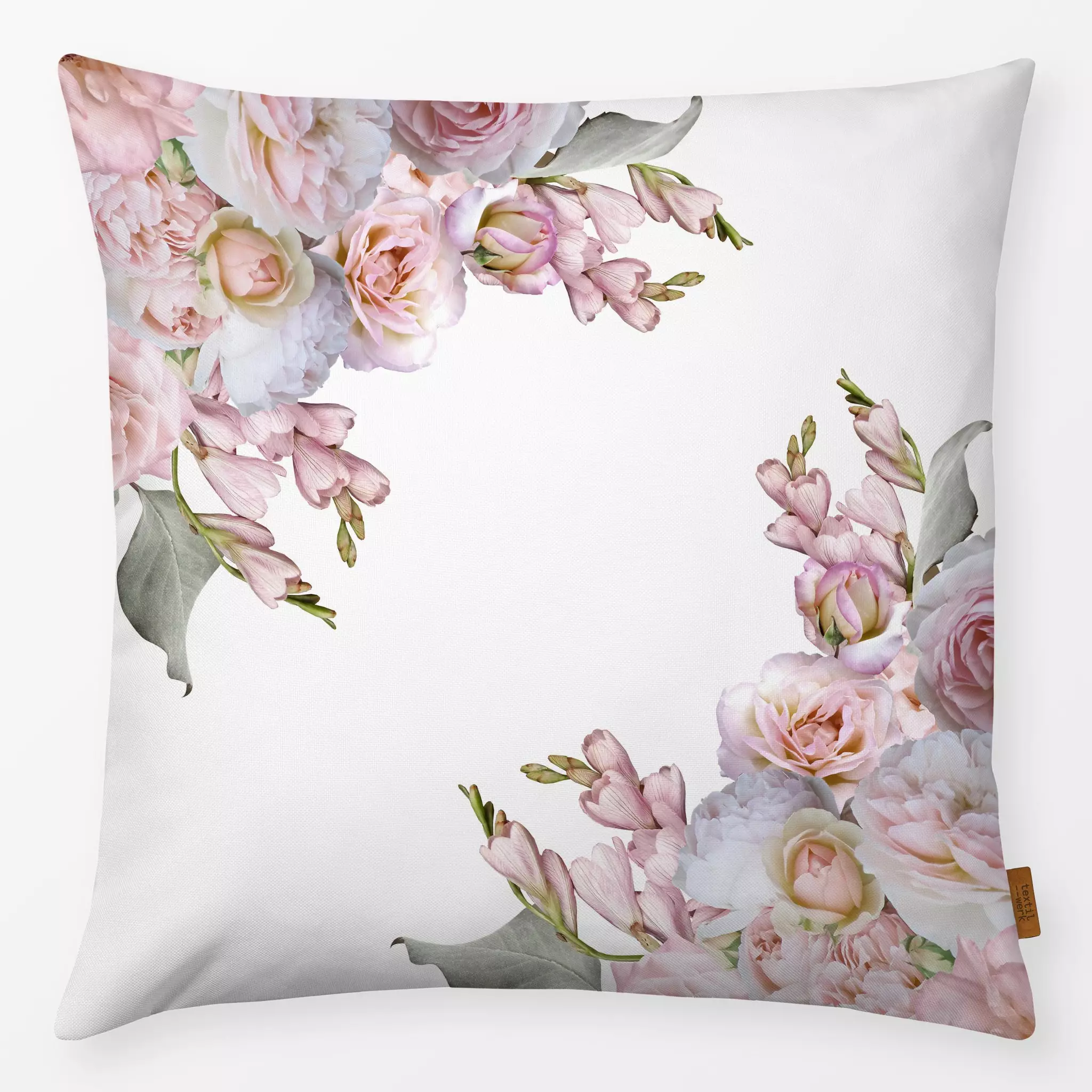 Kissen Blush Vintage Rosen - Blumen & Florales, Sommer - von „Uta Naumann"; boho, skandinavisch, Blumen, Rosen, Garten, Blüt...