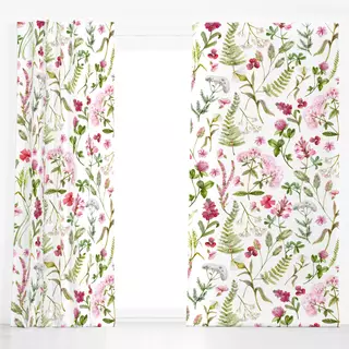 Dekovorhang Rosa Wildblumen Wiese
