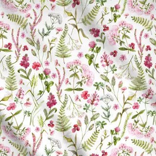 Meterware Rosa Wildblumen Wiese