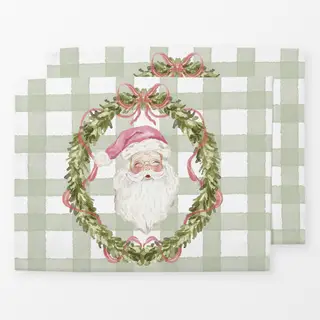 Tischset Weihnachtskranz Nostalgie Karo