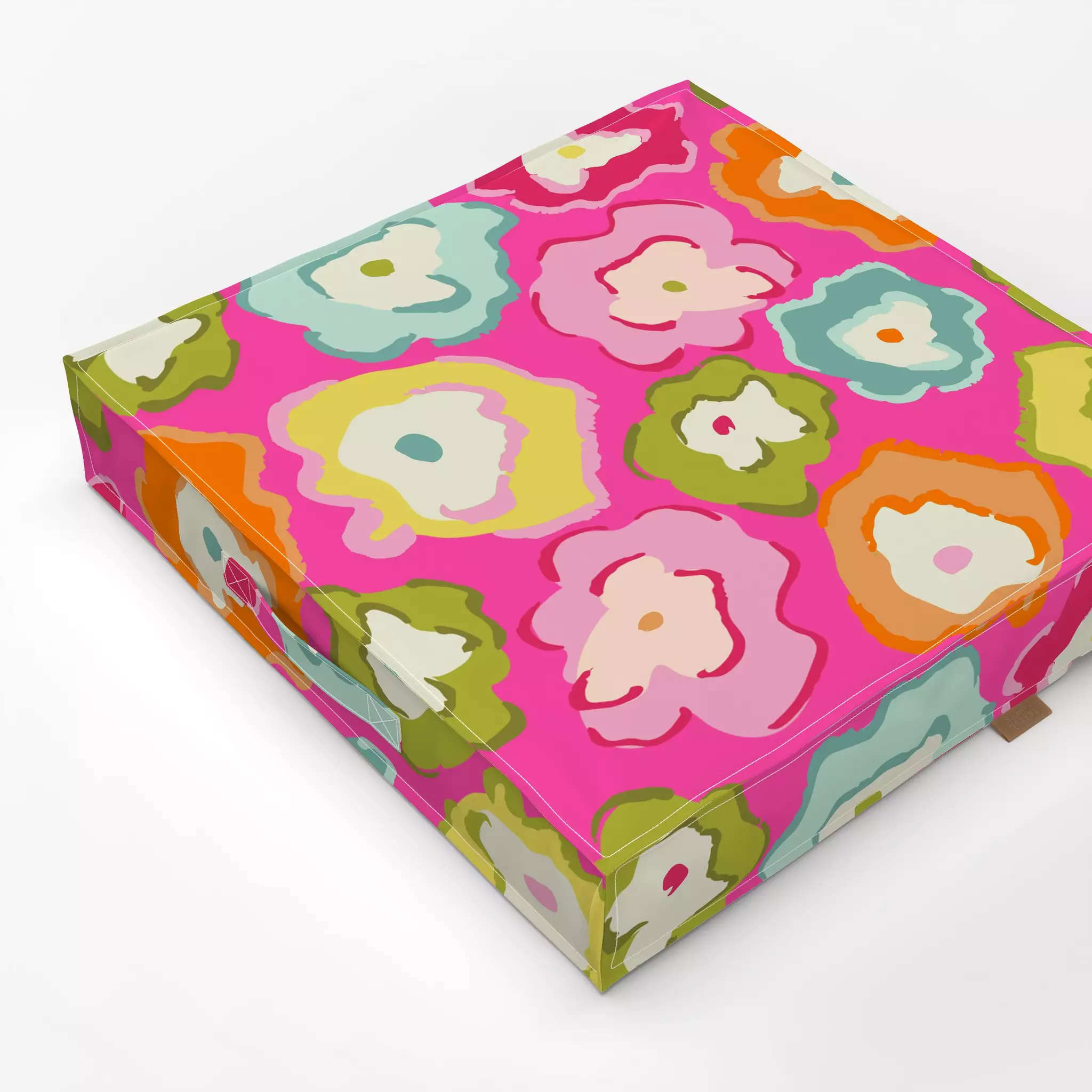 Bodenkissen Pink Flower Sommer Garten - Blumen & Florales, Sommer - von „Uta Naumann"; boho, abstrakt, Blumen, Sommerblumen,...