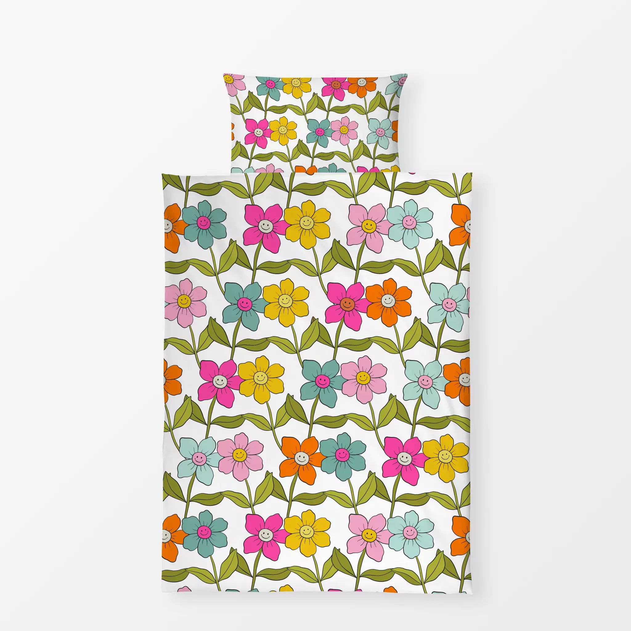Bettwäsche Happy Summer 9 - Blumen & Florales, Sommer, Retro & Vintage - von „Uta Naumann"; boho, hippie, Blumen, Retro, Gar...