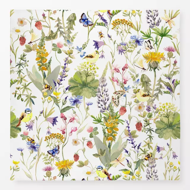 Tischdecke Bunte Wild- und Wiesenblumen von Uta Naumann