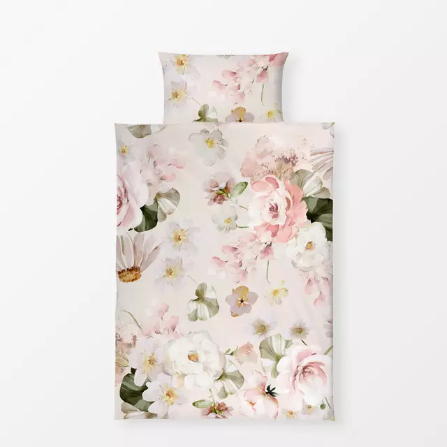 Bettwäsche Vintage Sommer Blumen Rosa von Uta Naumann