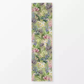 Tischläufer Frühlings Vintage Blumen Grün