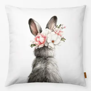 Kissen Hase mit Blumenkranz 1