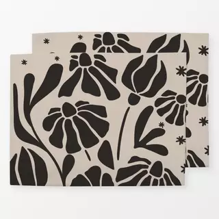 Tischset Blockprint Sommer Blumen 1