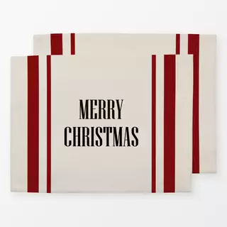 Tischset Merry Christmas Streifen
