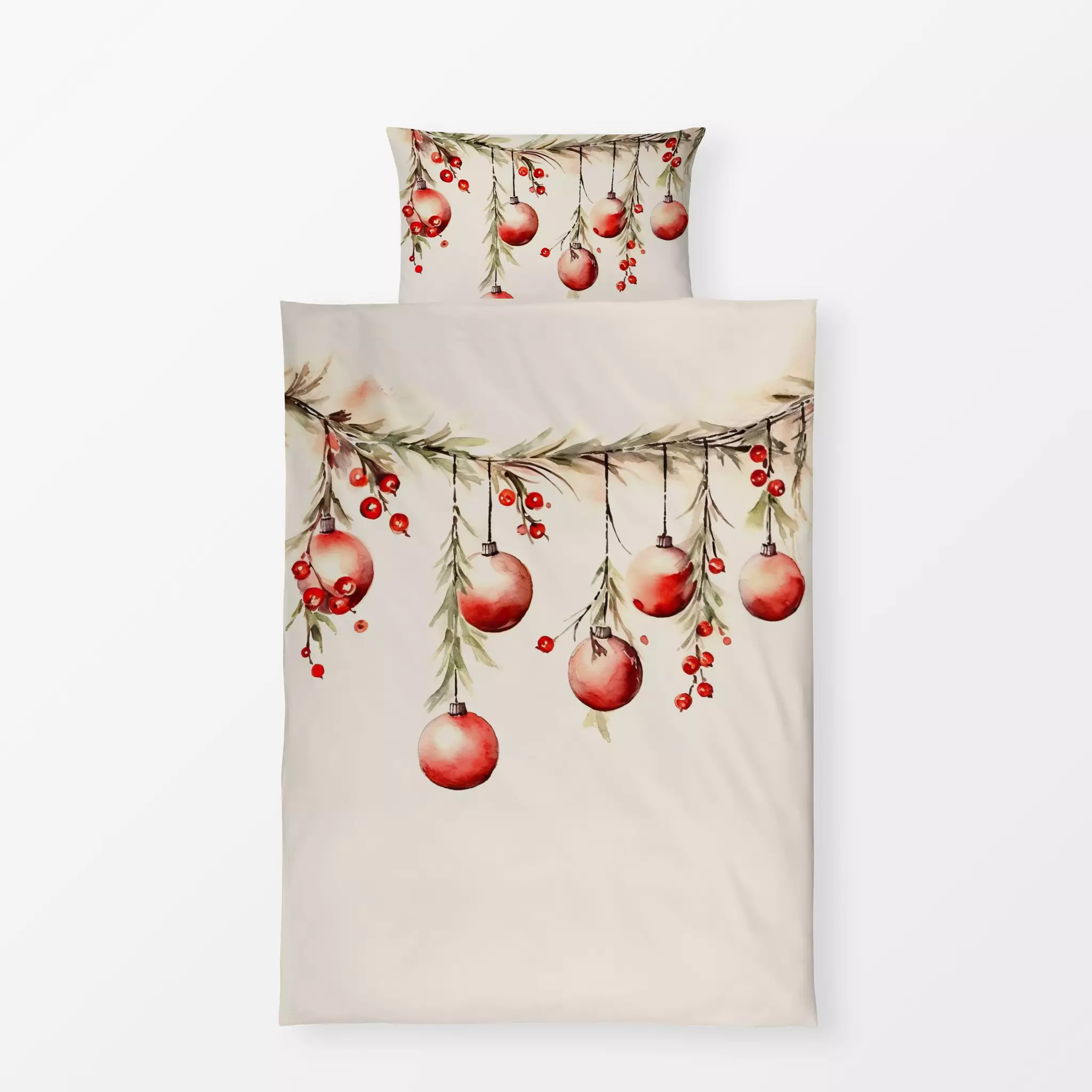 Bettwäsche Weihnachts Girlande - Weihnachten, Winter, Retro & Vintage - von „Uta Naumann"; Tanne, Weihnachtsmann, Winter, we...