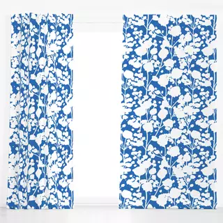 Dekovorhang Blauer Blumen Garten