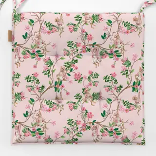 Sitzkissen Rococo Affe Chinoiserie Pink