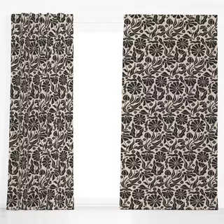 Dekovorhang Blockprint Sommer Blumen 4
