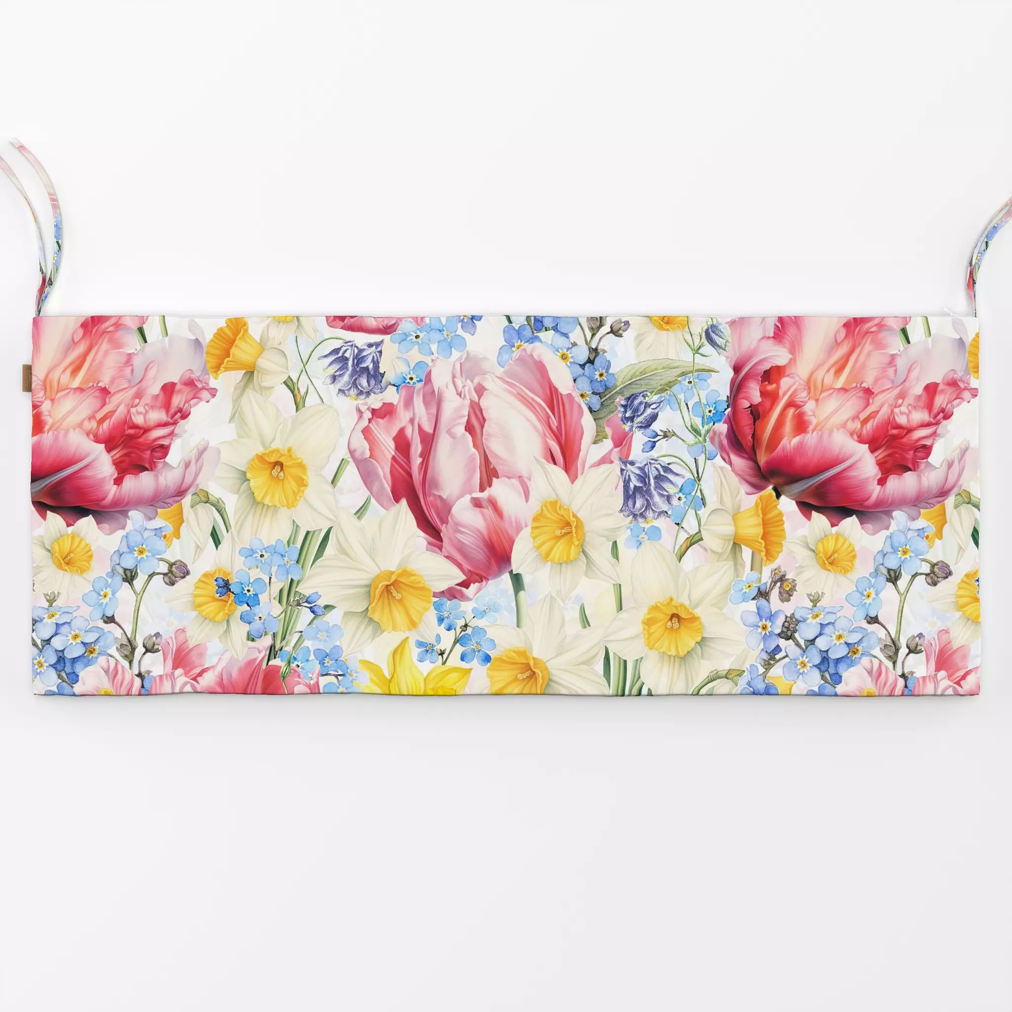 Bankauflage Bunte Tulpen Wiese 1 - Blumen & Florales, Retro & Vintage - von „Uta Naumann"; Natur, Blumen, Garten, Botanisch,...