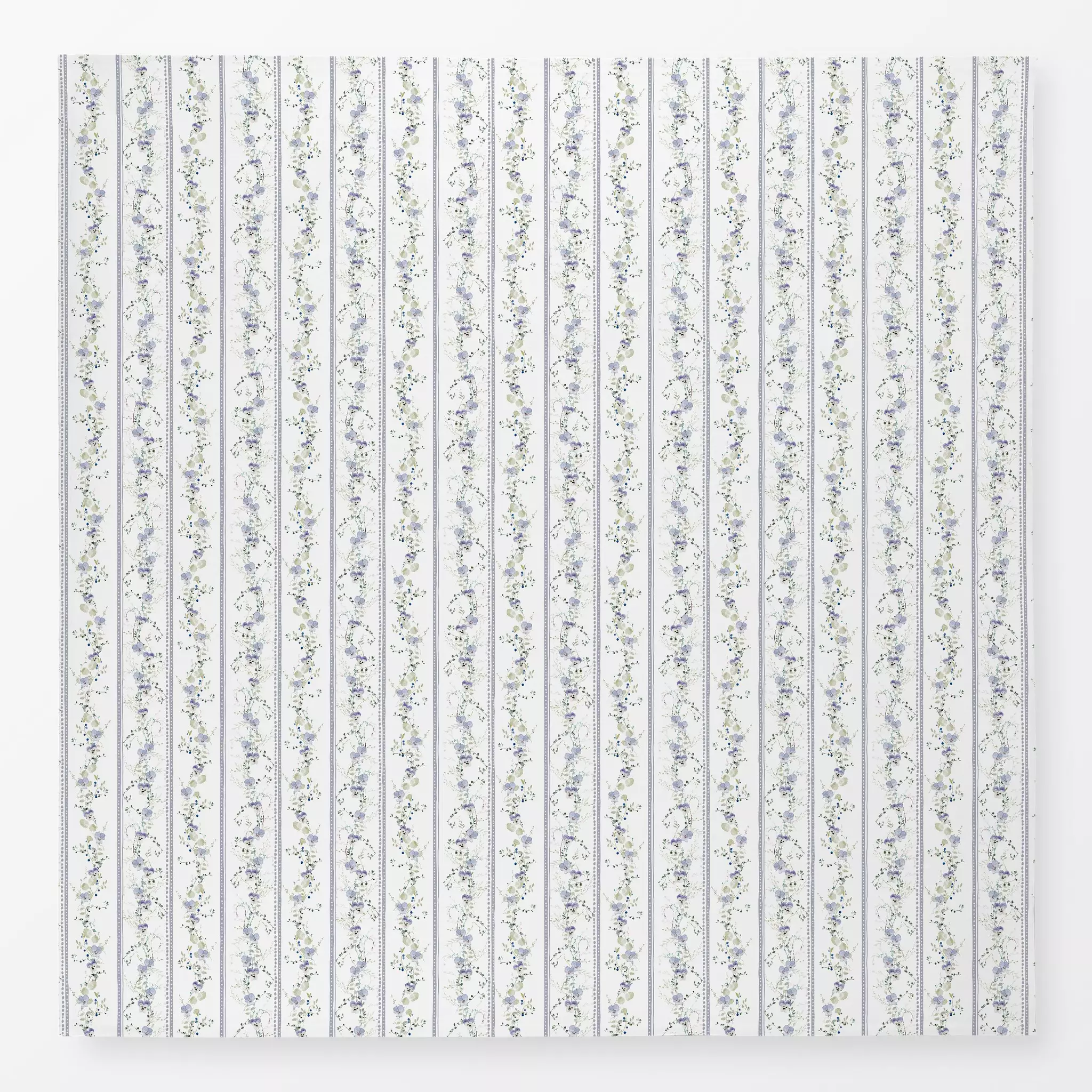 Tischdecke Ranken Blüten Streifen Blau, Blumen, gemustert, von Uta Naumann