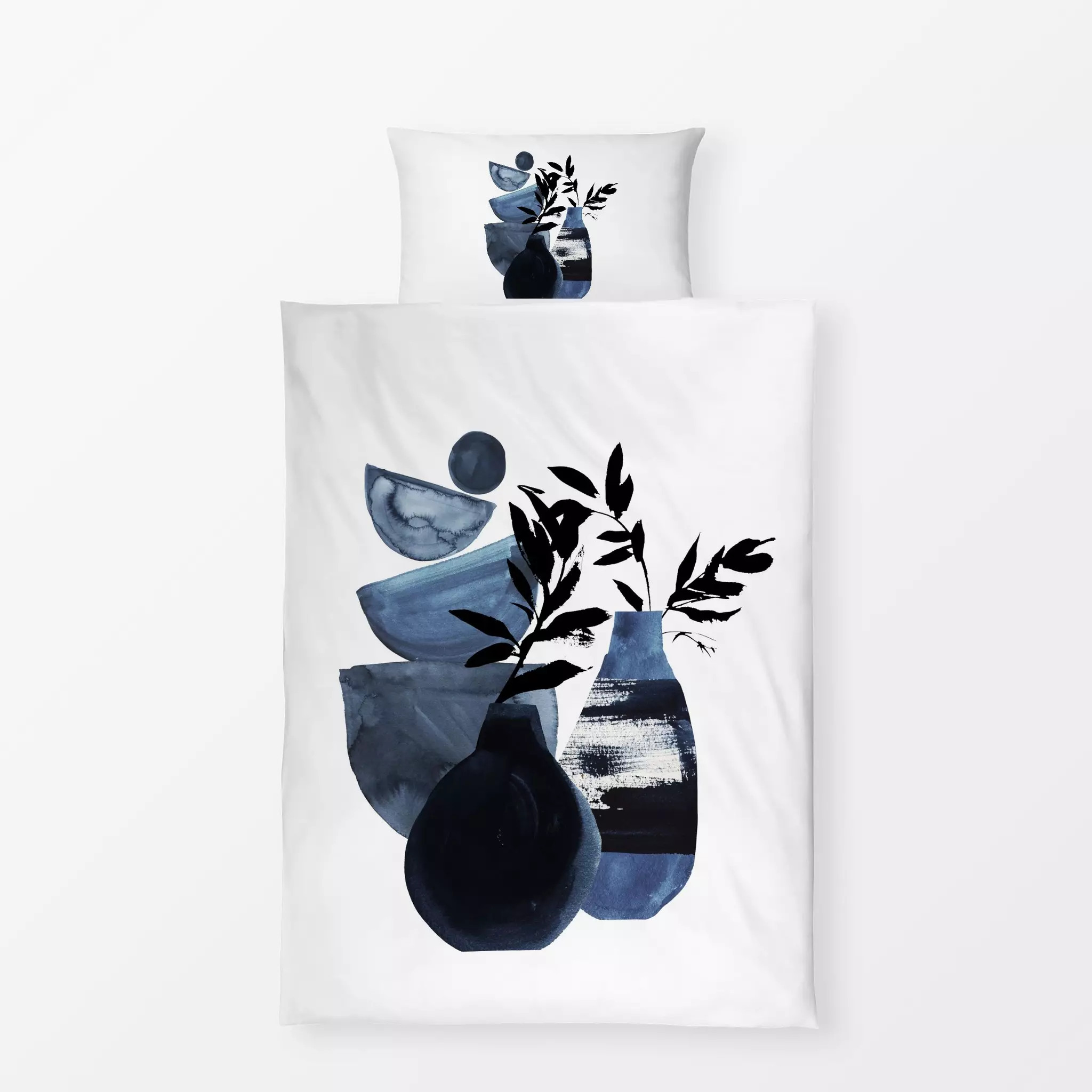 Bettwäsche Japandi Garten 1 - Sommer, Symbole & Muster, Pflanzen & Botanik - von „Uta Naumann"; abstrakt, skandinavisch, Ret...