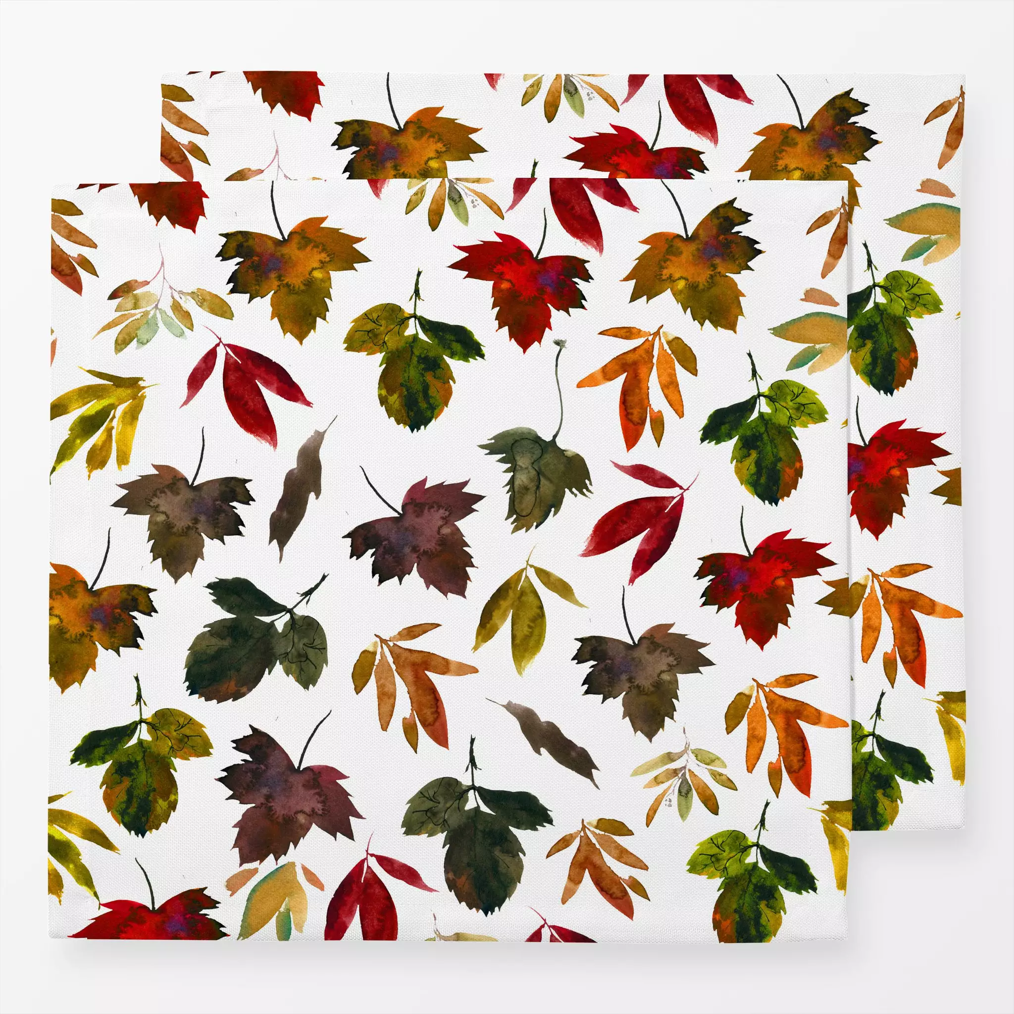 Servietten Blätterfall - Blumen & Florales, Herbst - von „Uta Naumann"; boho, Muster, Natur, Blatt, Blätter, Botanisch, flor...