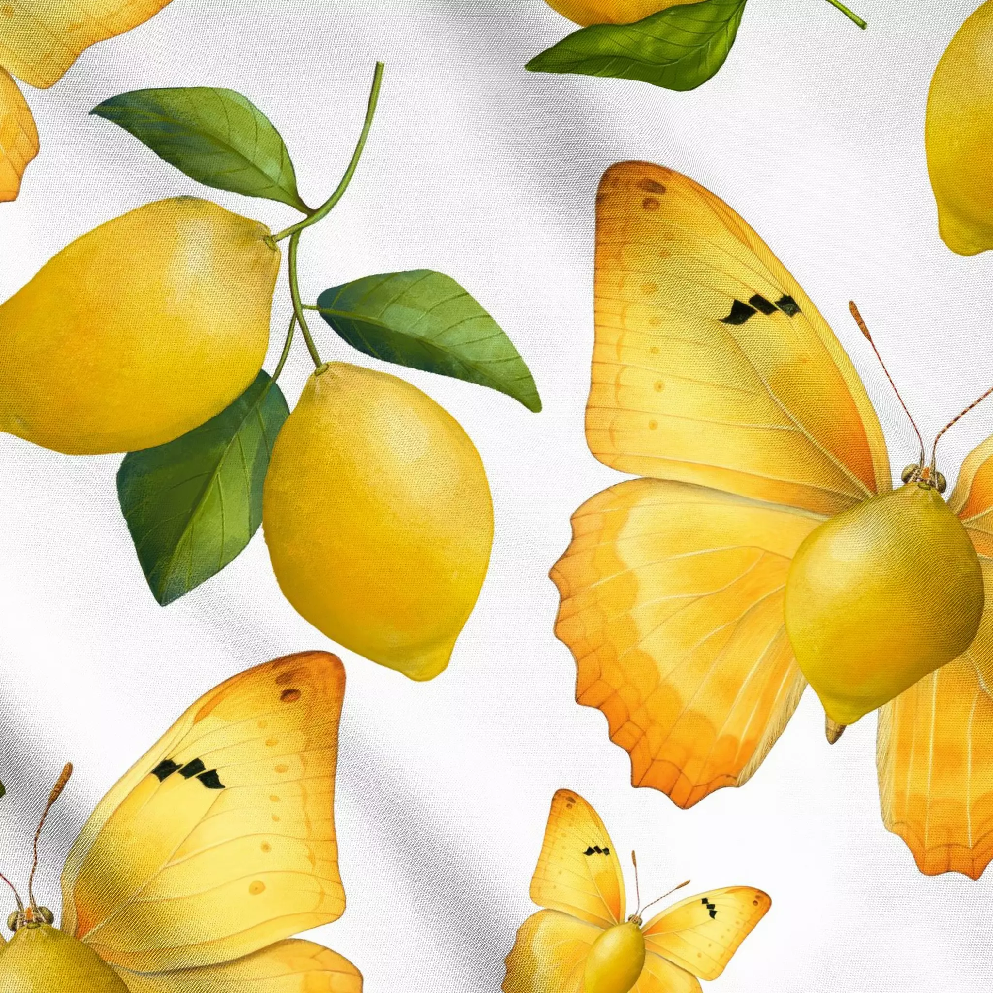 Meterware Zitronenfalter bei der Arbeit - von „Uta Naumann"; Garten, Schmetterling, Botanisch, floral, Lustig, mediterran, Z...