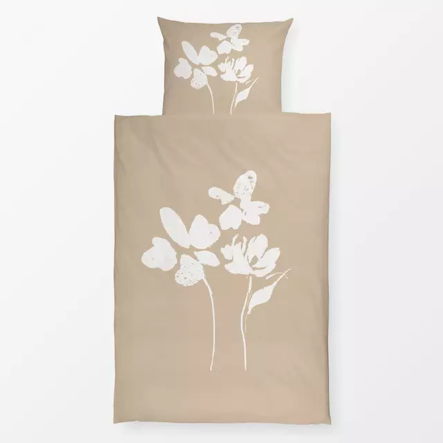 Bettwäsche Kreideblumen Strauß Sand von Uta Naumann
