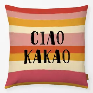 Kissen Ciao Kakao - Typografie bunt