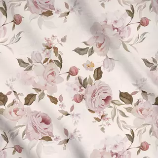Meterware Sommer Vintage Rosen Blush
