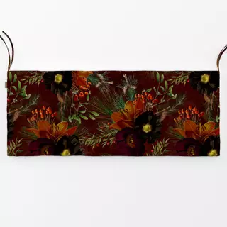 Bankauflage Vintage Weihnachts Blumen Rot
